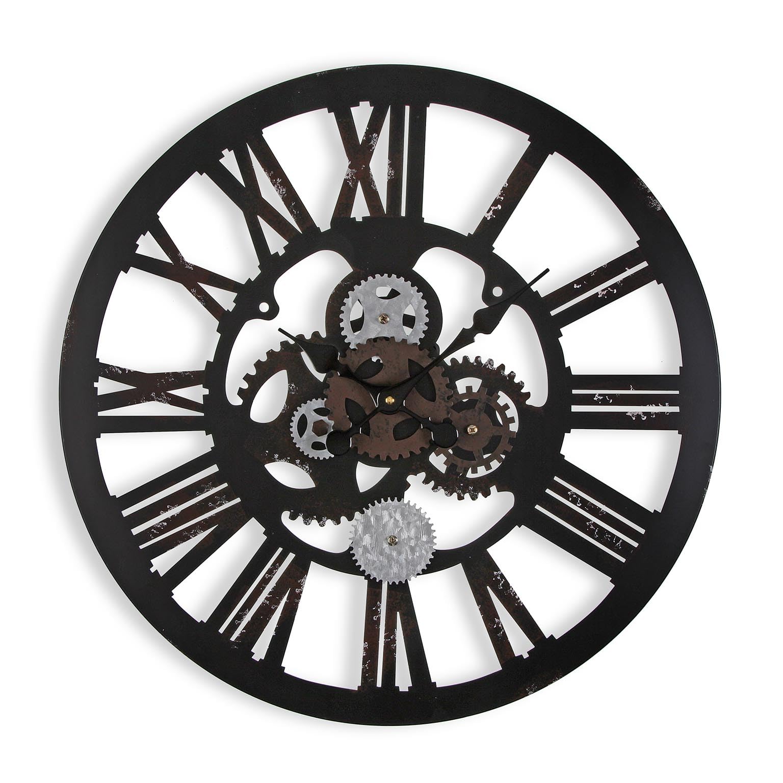 Pendule murale de 59 cm Versa Louisville en métal noir de haute qualité