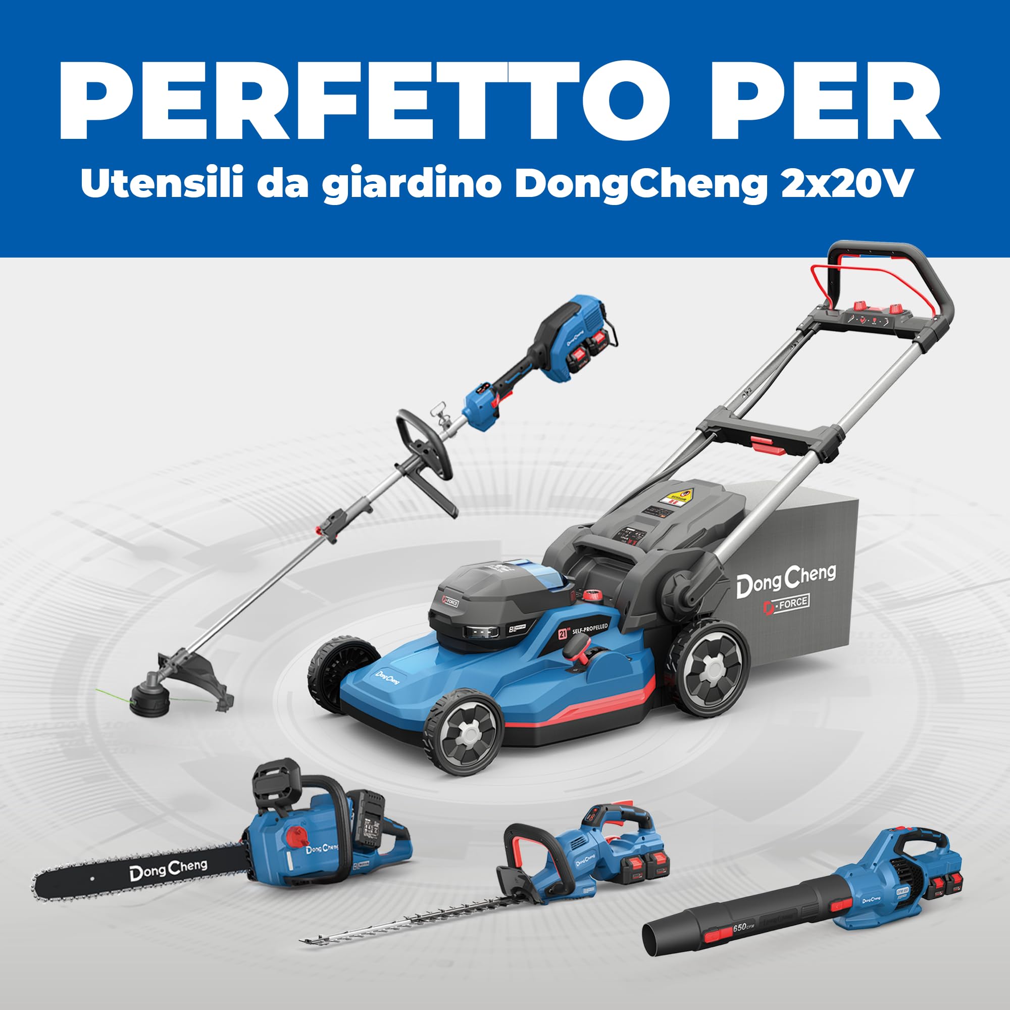 Dongcheng FFCL2040-2 - Caricatore doppio a batteria agli ioni di litio da 18 V (40 V MAX)