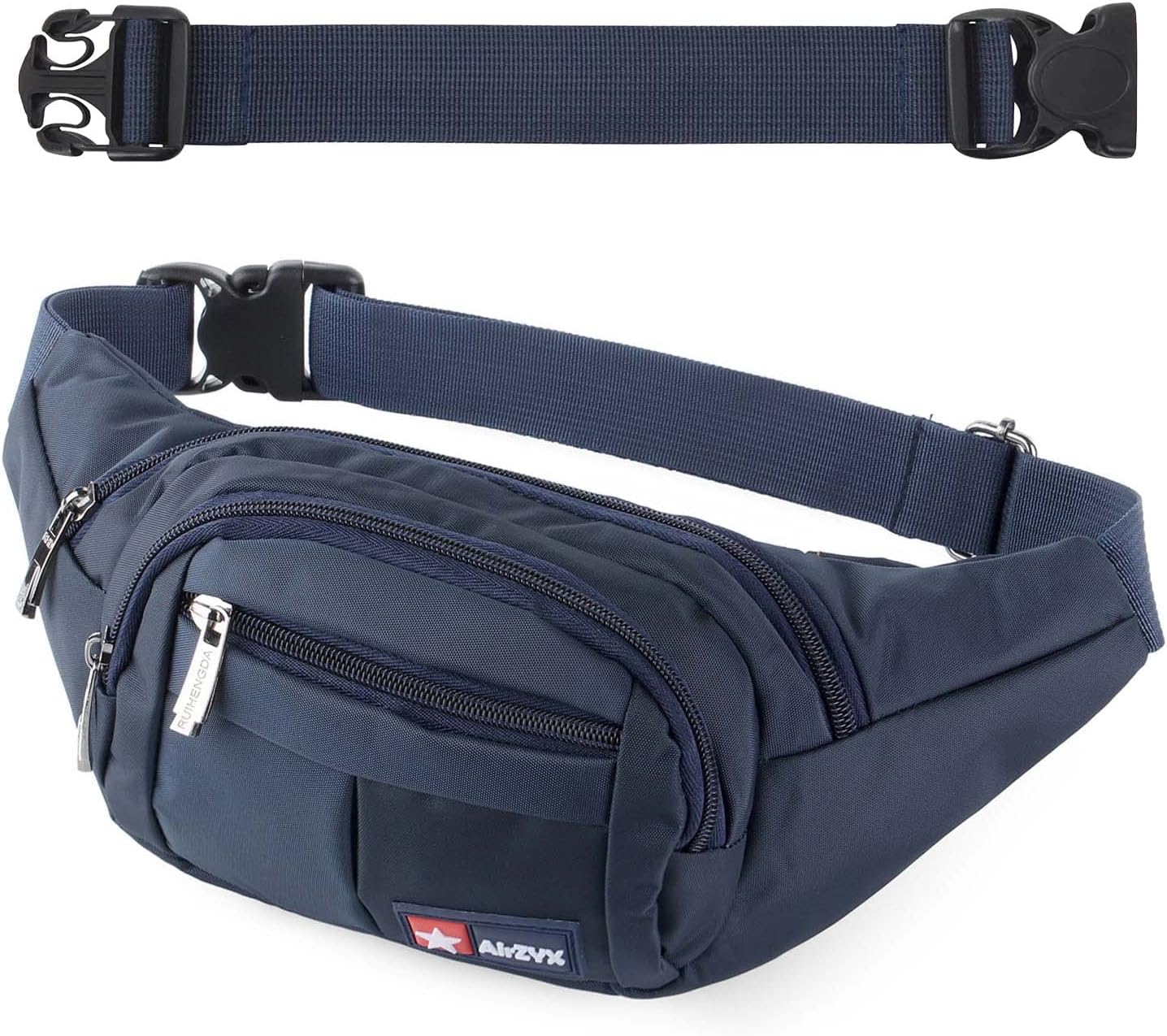 Bumbags and Fanny Packs for Running Hiking Waist Bag Outdoor Sport Hiking Waistpack for Men Women (DarkBlue-Ex-Belt)