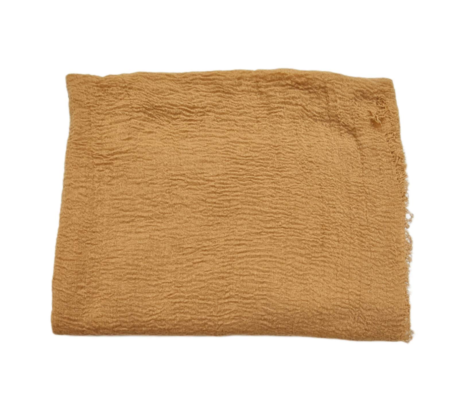 Kiran FashionCrinkle Crimp Style Cotton Viscose Soft Frayed Edges Hijab Scarf Headwrap