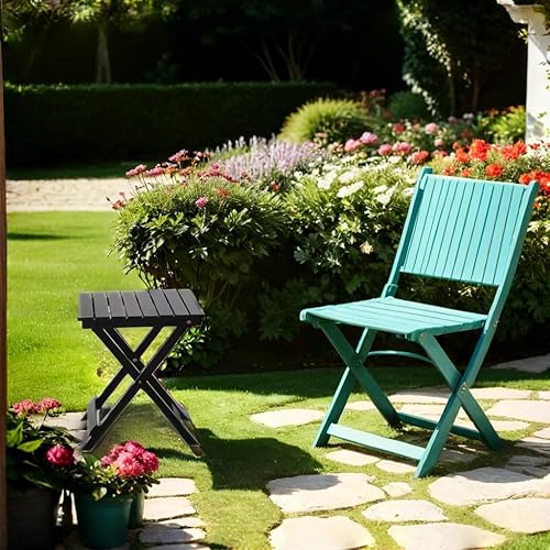 Miniatura 7 de Pequeña mesa auxiliar cuadrada plegable, mesas auxiliares de madera plegables para exteriores, interiores, porche, camping, sala de estar,