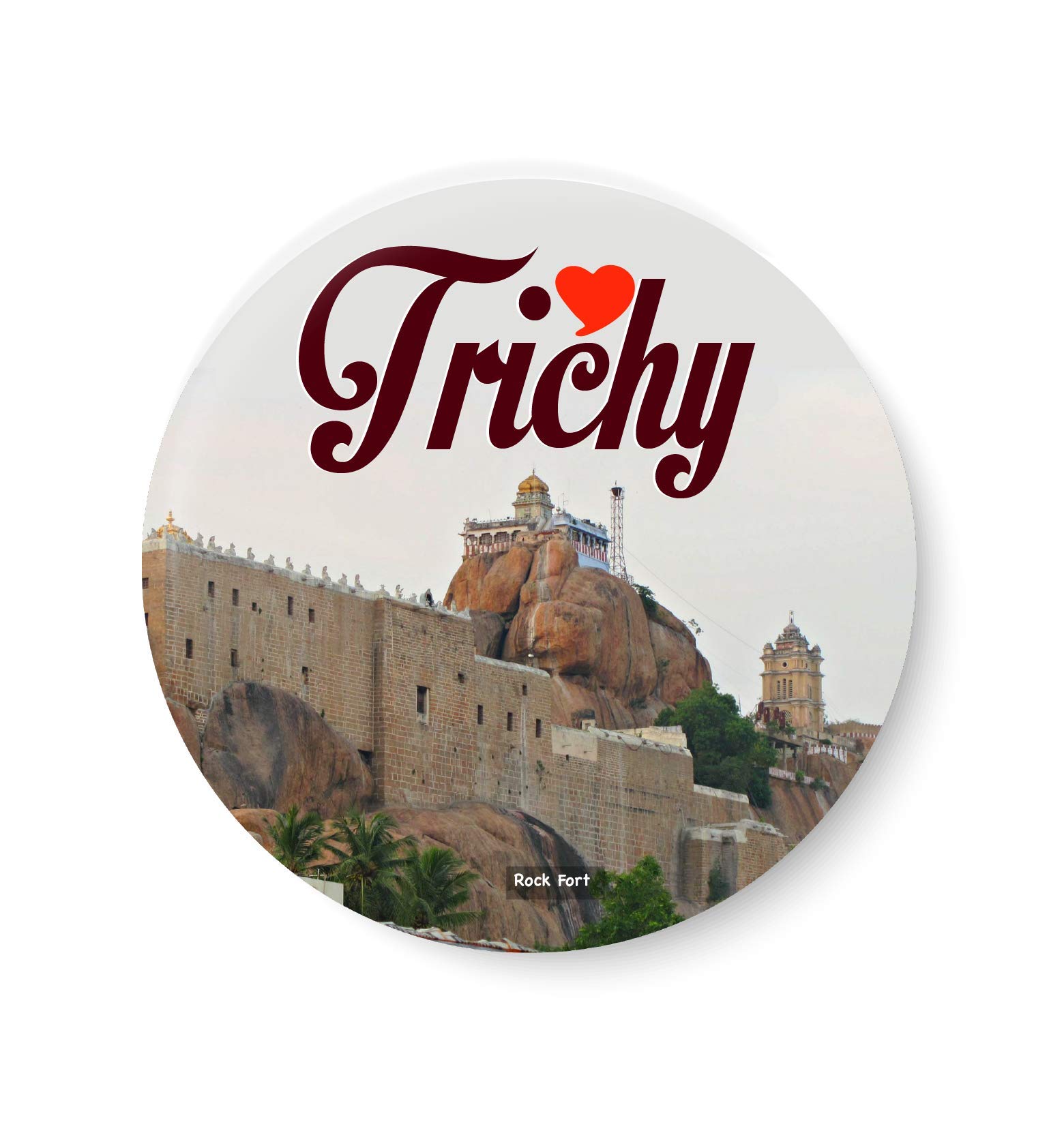 PEACOCKRIDE Trichy I Rock Fort I Souvenir l Travel I Fridge Magnet (Metal, Multicolour, 75mm)