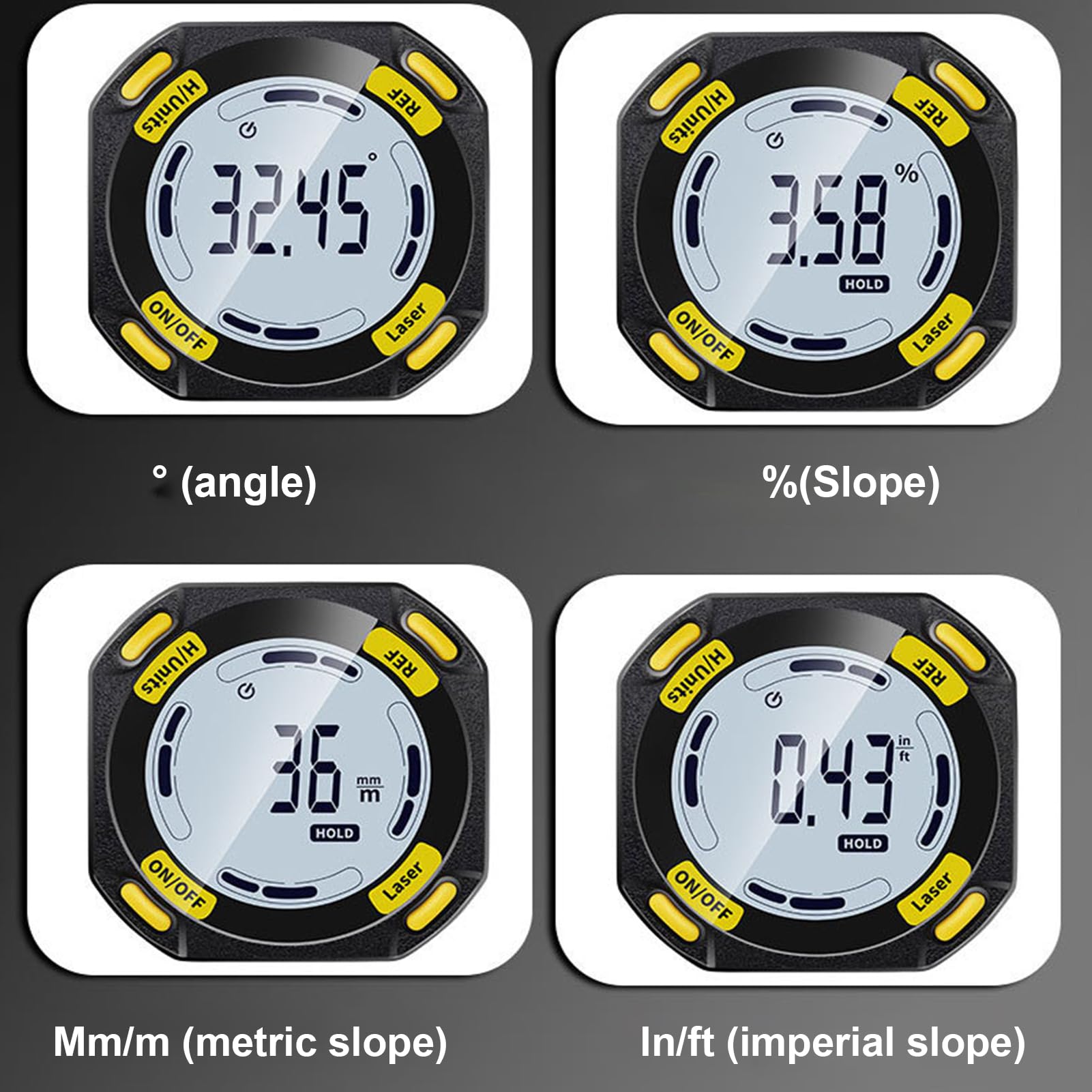 Medidor De Ángulo Digital – Medidor Electrónico Magnético, Inclinómetro | Cúbico | De Nivel De Precisión Para Carpintería, Pantalla De Retroiluminación, Medición, Sierra Ingleteadora Biselada