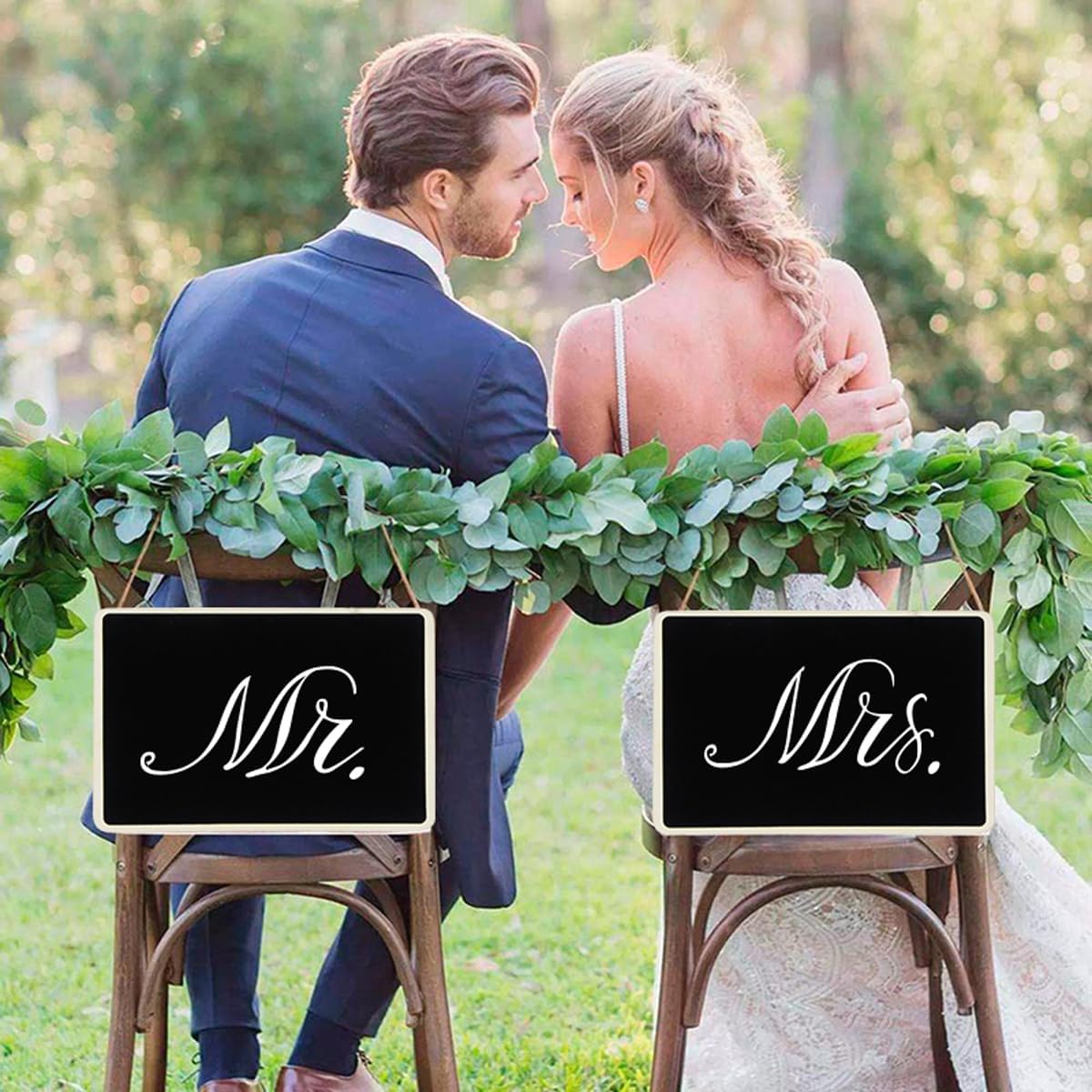 ECYC Ltd Wooden Chalkboard Signs with Hanging String Decorative Small Blackboard Erasable Memo Message Board Hanging Signs for Home, Garden, Weddings, Birthday Parties and Event Decor, 11.8"x7.9"