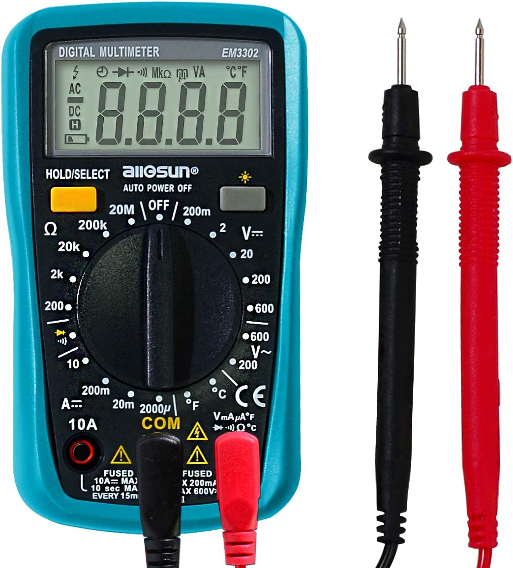 ALLOSUN Digital Multimeter Automotive Multimeter Thermometer 1999 ...
