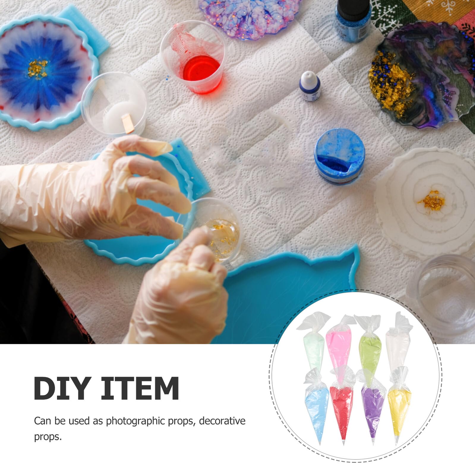 Hohopeti Kit de 8 Pegamentos para Crema Batida Adhesivo de Resina, Material para Manualidades Diy, Adecuado para Fundas de Teléfono y Cajas de Lápices, Calidad Confiable y Uso Versátil