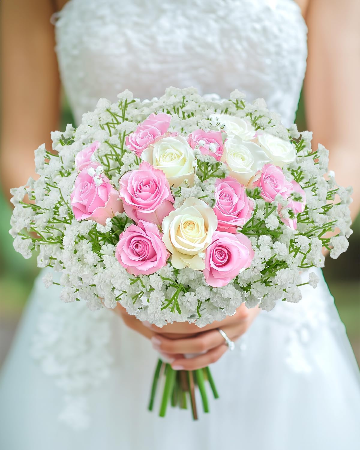 30Pcs Babys Breath Artificial Flowers, Small Faux Baby Breath Flowers Artificial Bulk, Real Touch White Gypsophila Fake Babies Breath Flowers for Wedding Home Outdoors Decor Floral Arrangement - Image 8