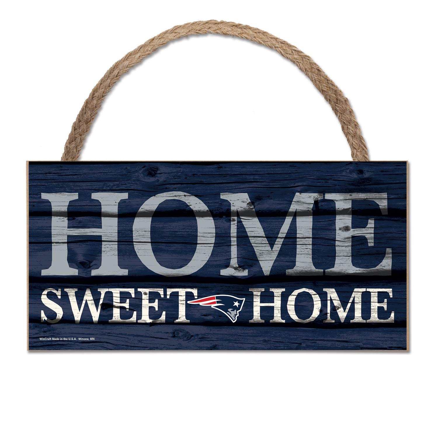 Wincraft NFL Schild aus Holz New England Patriots Holzschild Wood Slogan Home Sweet Home