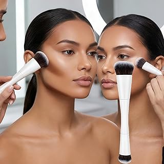 Cepillo de doble punta para rubor facial, cer...