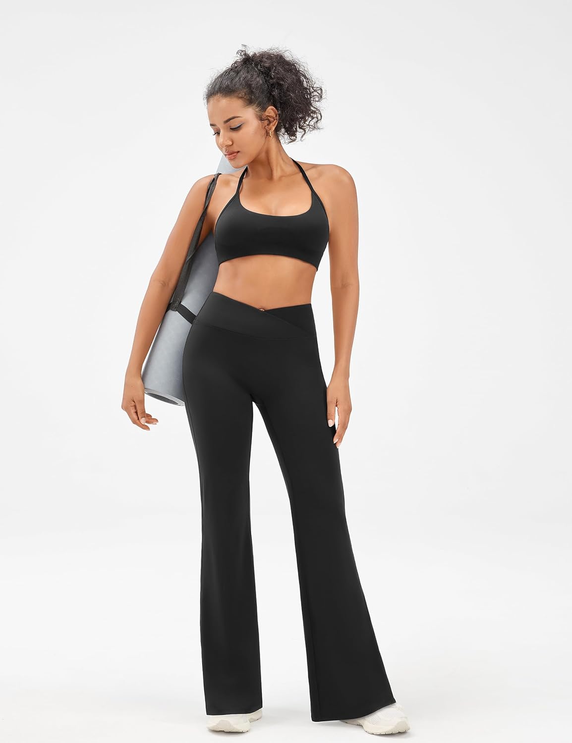 EUYZOU Yoga Pants Women High Waist Casual Soft Crossover Straight Leg Bottoms Leggings