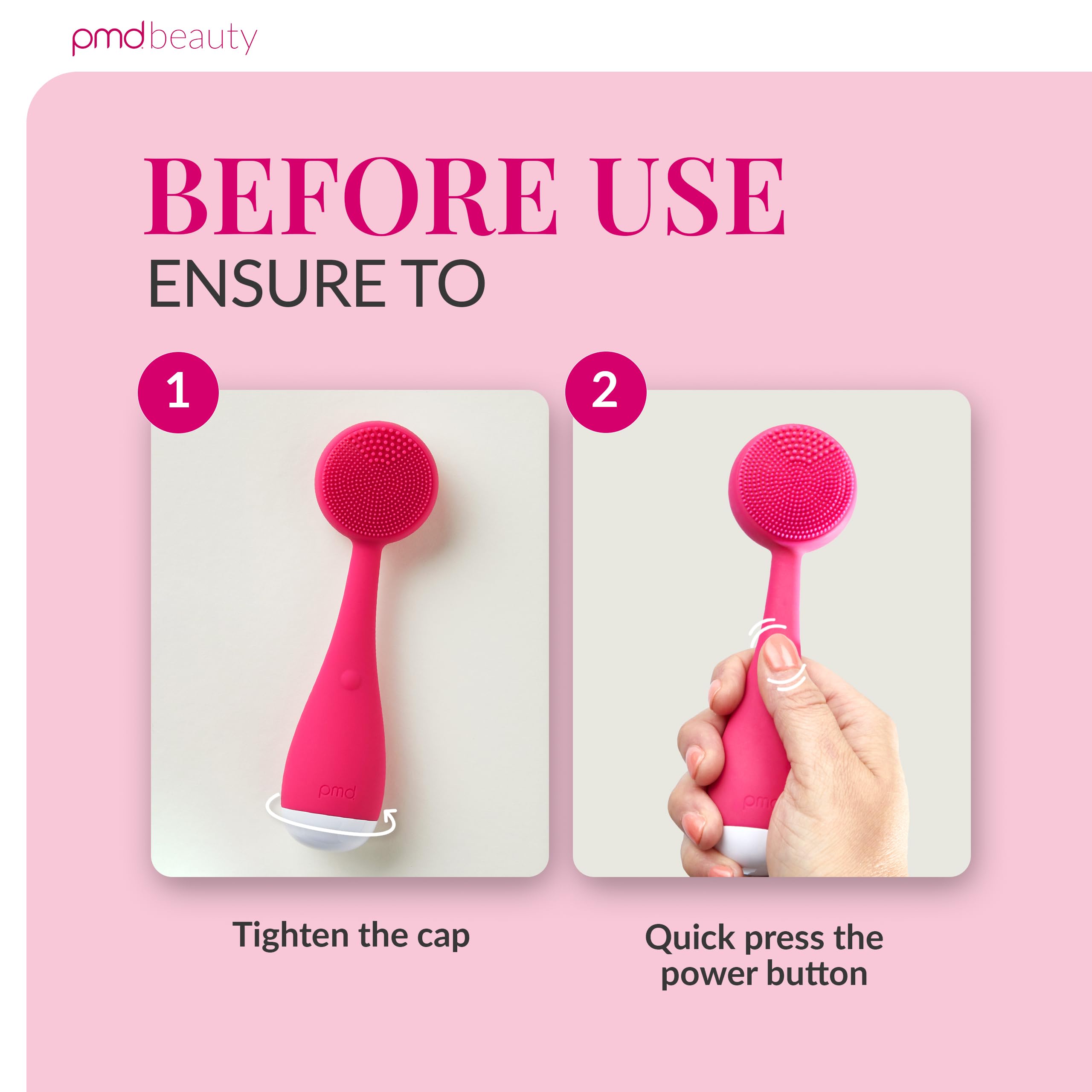 PMD Clean Mini - Smart Facial Cleansing Device with Silicone Brush & Anti-Aging Massager - Waterproof - SonicGlow Vibration Technology - Clear Pores and Blackheads - Lift, Firm, and Tone Skin