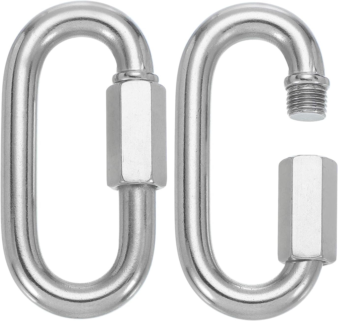 PATIKIL M12 Quick Link Chain Connector, 1 Pcs 1/2" 304 Stainless Steel Locking Quick Chain Repair Links for Towing Swing Outdoor Equipment, 2497 lbs Capacity