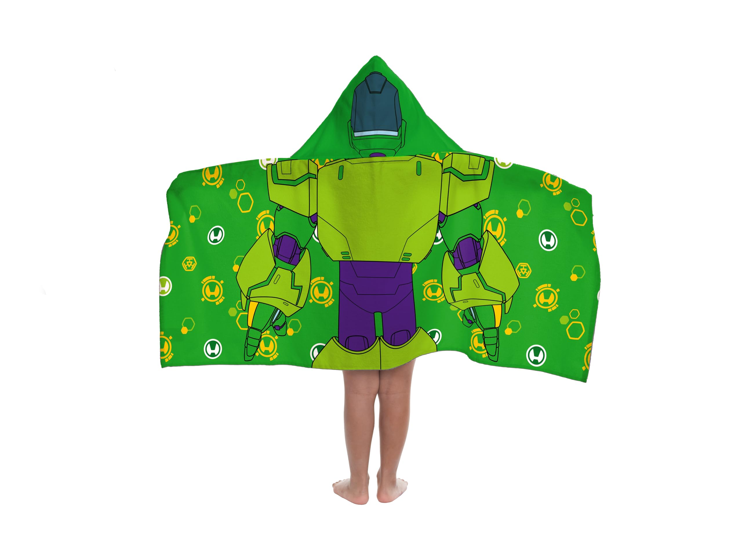 Jay Franco Marvel Iron Man and His Awesome Friends Iron Hulk Hooded Towel – 56 x 130cm Kids Super Soft Bath Towel, Beach, Pool & Travel, Official Licensed Product, Green — image 1