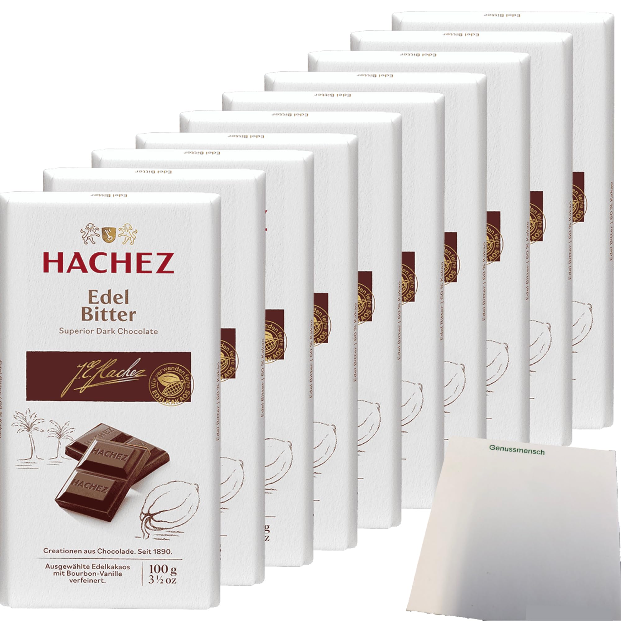 usy Bundle für Hachez Edel Bitter Schokolade VPE (10x100g Tafel) + usy Block