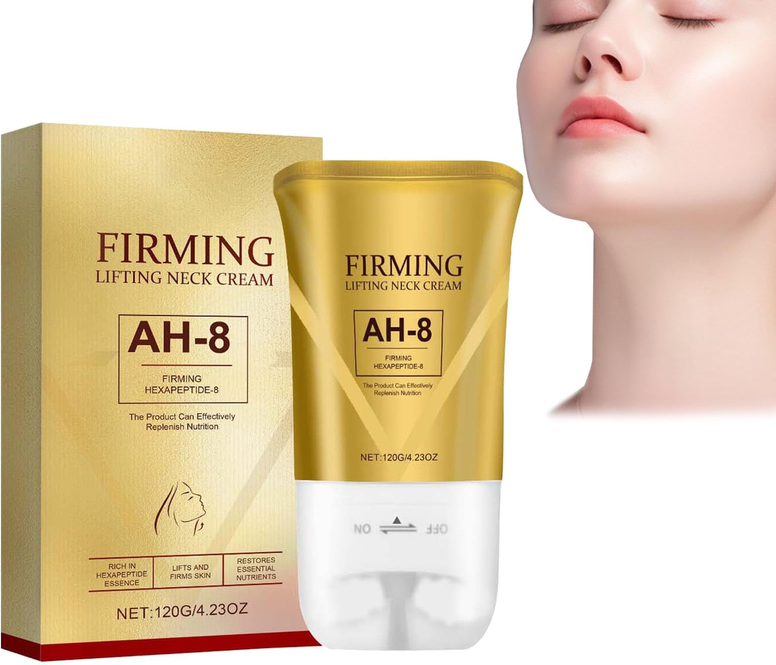 AH-8 Firming Neck Cream, Neck Roller for Tightening, Neck and Chest Firming Cream, Tightening Lifting Sagging Skin, for Crepey Skin Body Care Comfort, Moisturizing Smoothing Anti-Aging (1)