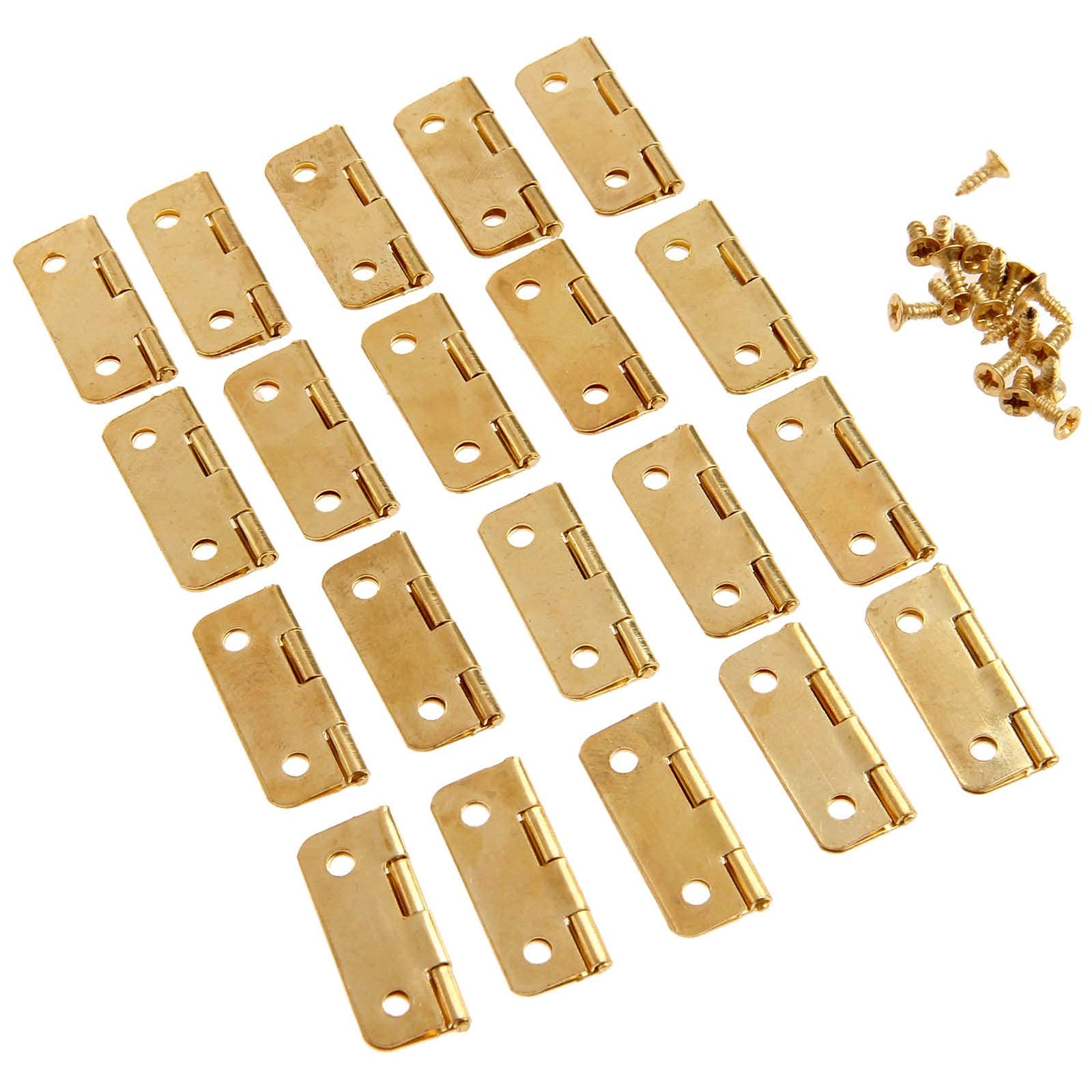 Nvsfzgiyg 4 Hinges 16 Screws Hinge, 20Pcs/4Pcs Gold +Screws Iron Decorative 2418Mm 4 Holes V-Intage Wooden Jewelry Box Wine Case(4 Hinges 16 Screws)