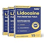Sumifun 4% Lidocaine Pain Relief Patches 45 Counts Maximum Strength Numbing Gel Patch for Back Knee Neck Joint Ache Muscle Soreness Topical Analgesic