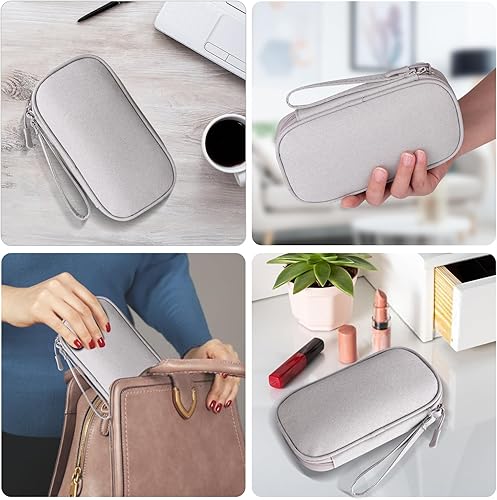 Miniatura 6 de Organizador universal de cables, bolsa de accesorios electrónicos para cargador, teléfono, tarjeta de memoria, bolsa de viaje (gris)