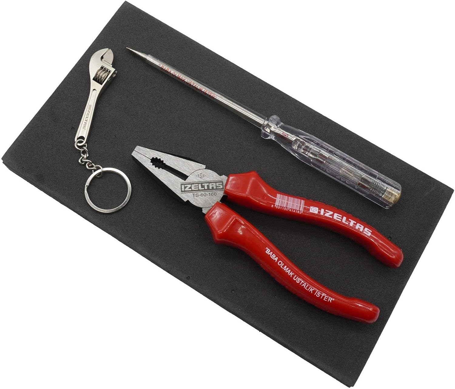 Izeltas Pliers and Screwdriver Set for Father's Day-3 pcs (Keychain gift) Being a father Requires Mastery