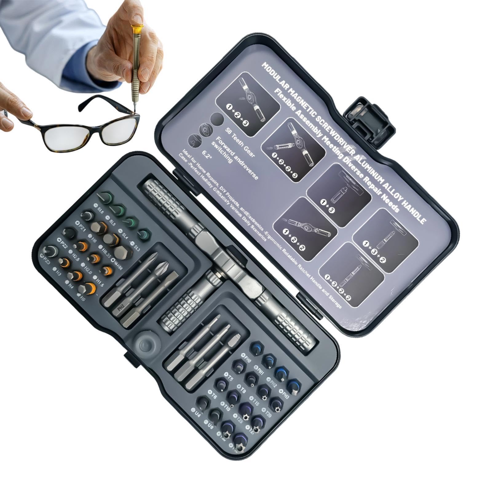 Magnetyczny Zestaw Śrubokrętów Grzechotkowych 42 w 1 magnetyczna grzechotka