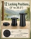 Ayerim Portable Collapsible Stool with Lock for Camping, Fishing Black gallery image