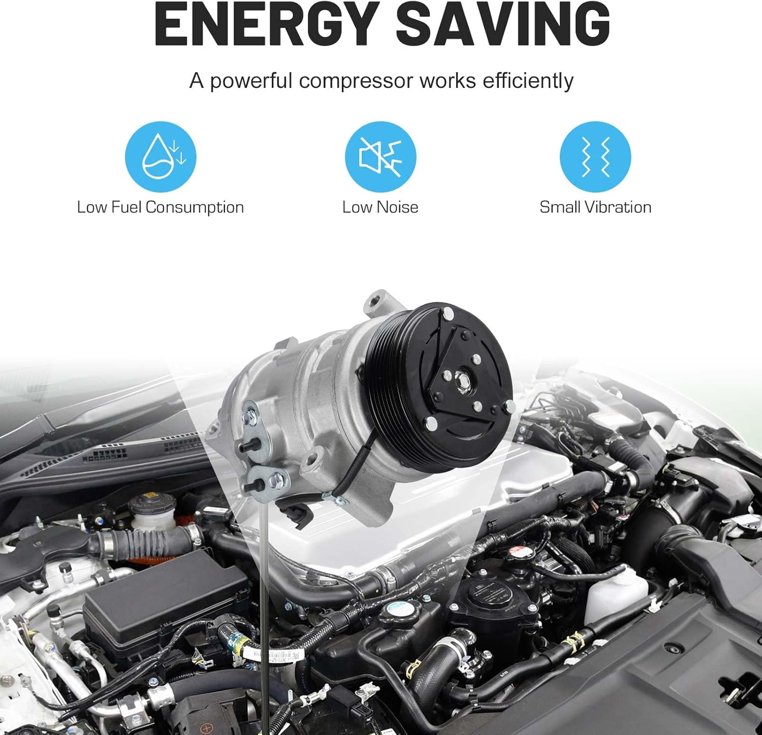 New AC Air Condition Compressor with Clutch for Ford Edge 3.5L 2007-2010, for 2007-2010 Lincoln MKX 3.5L 2007 2008 2009 2010 158314 157314