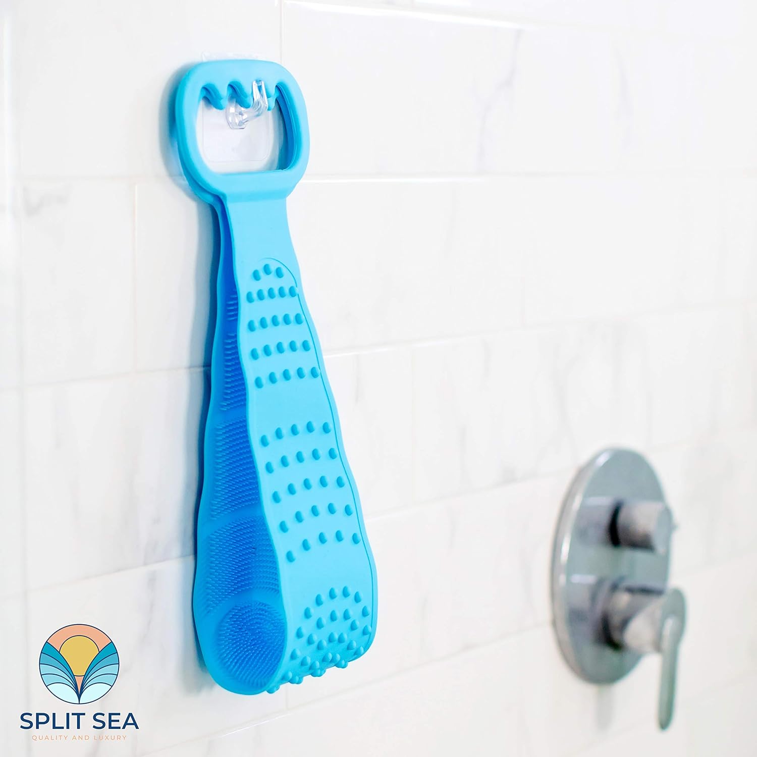SplitSea Back Scrubber for Shower, Silicone Bath Body Brush Cleanses, Exfoliates & Massages Dual-Sided Easy to Clean Luxury Premium Invigorate Skin, Improve Acne & Bathe (27.5 Inch, Ocean Blue) : Beauty & Personal Care