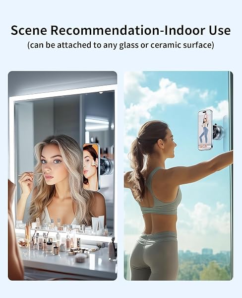 2026 Upgraded Vacuum Magnetic Phone Holder for Car, 360° Rotatable Suction Mount, Foldable & Adjustable for Car/Gym/Smooth Surface, Phone Holder with 3 Extra Rings for iPhone 17 16 15 14 13 & Android - 5