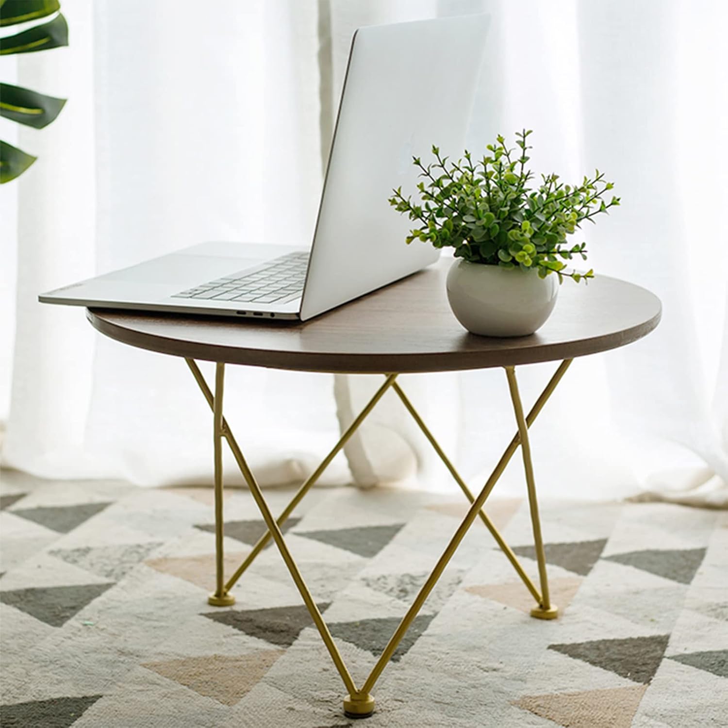 Side Table/End Table,Farmhouse Small Console Table Accent Side Coffee Tables for Living Room Balcony Office,Brown