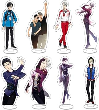 ISaikoy Set of 8 Anime Yuri on Ice Acrylic Stand Figure Desktop Ornament Character Stand