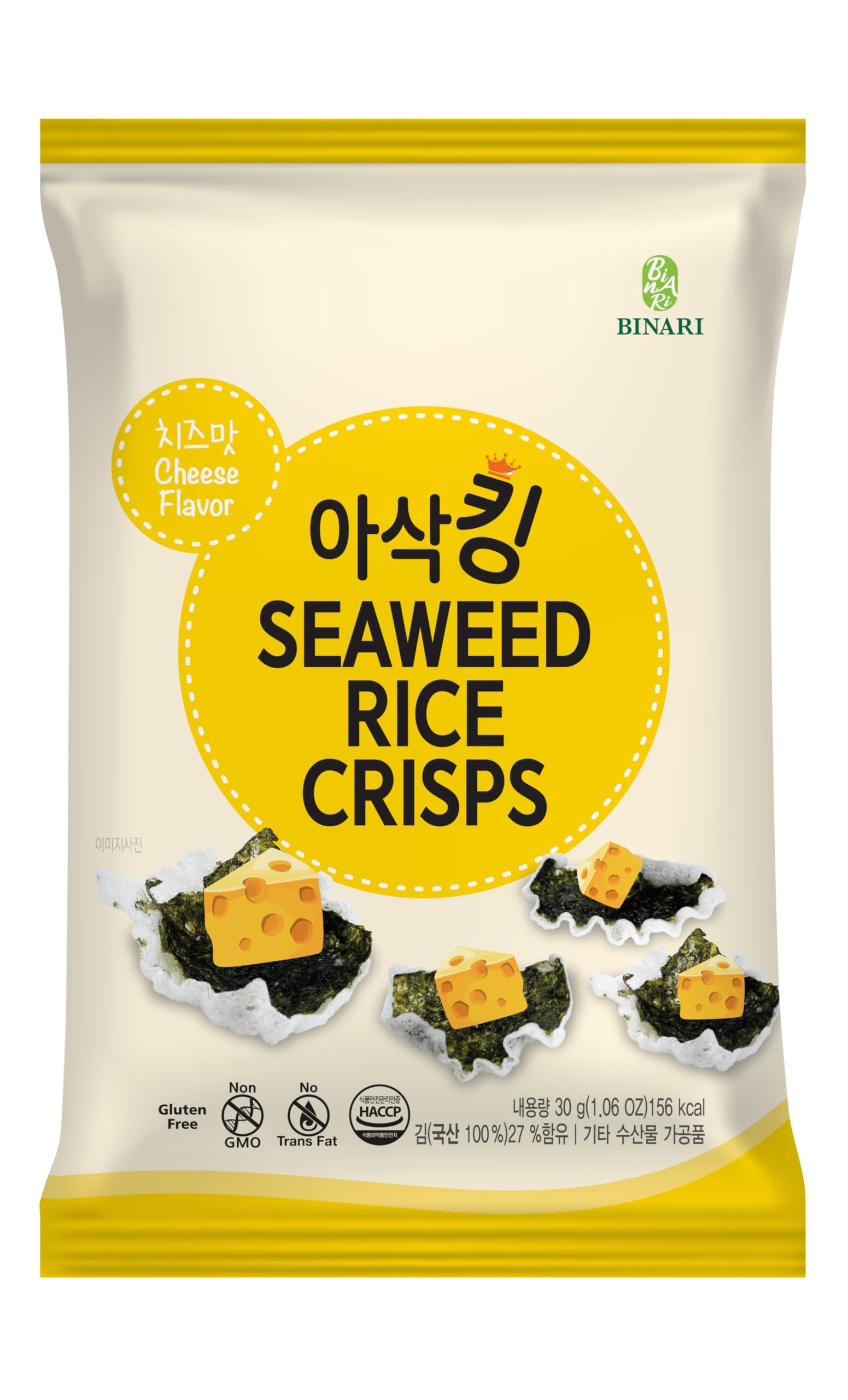 Binari Seaweed Rice Chips Crispy Snack 30g | Cheese Flavor l Product of Korea | Gluten Free Snacking | Suitable for Vegans (B0CWRVHYJD) Amazon Price History, Amazon Price Tracker