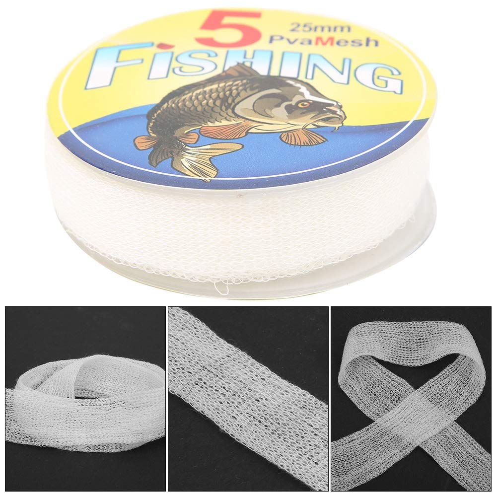 PVA Water Soluble Fishing Net, 5 Meter Dissolvable Bait Net with Instant Dissolving Net Beater for Carp Fishing (25mm), Nets