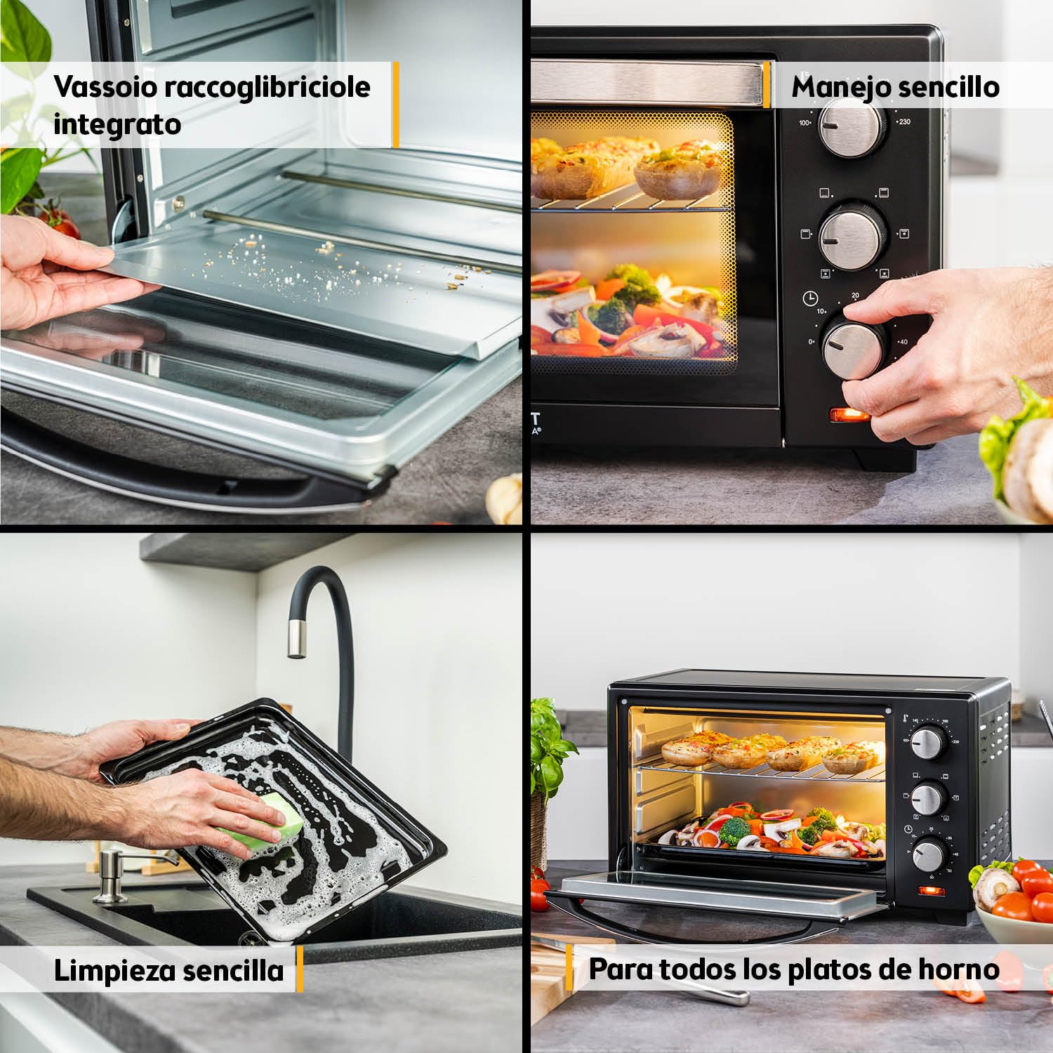 Mini Horno 20L 1380W TZS First Austria con Regulación de Temperatura hasta 230°C y Temporizador 60 min
