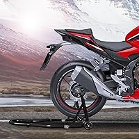 Vista 7 de Caballete de motocicleta, soporte de rueda trasera combo, capacidad de 500 libras, soporte de basculante para paddock para moto deportiva, apto