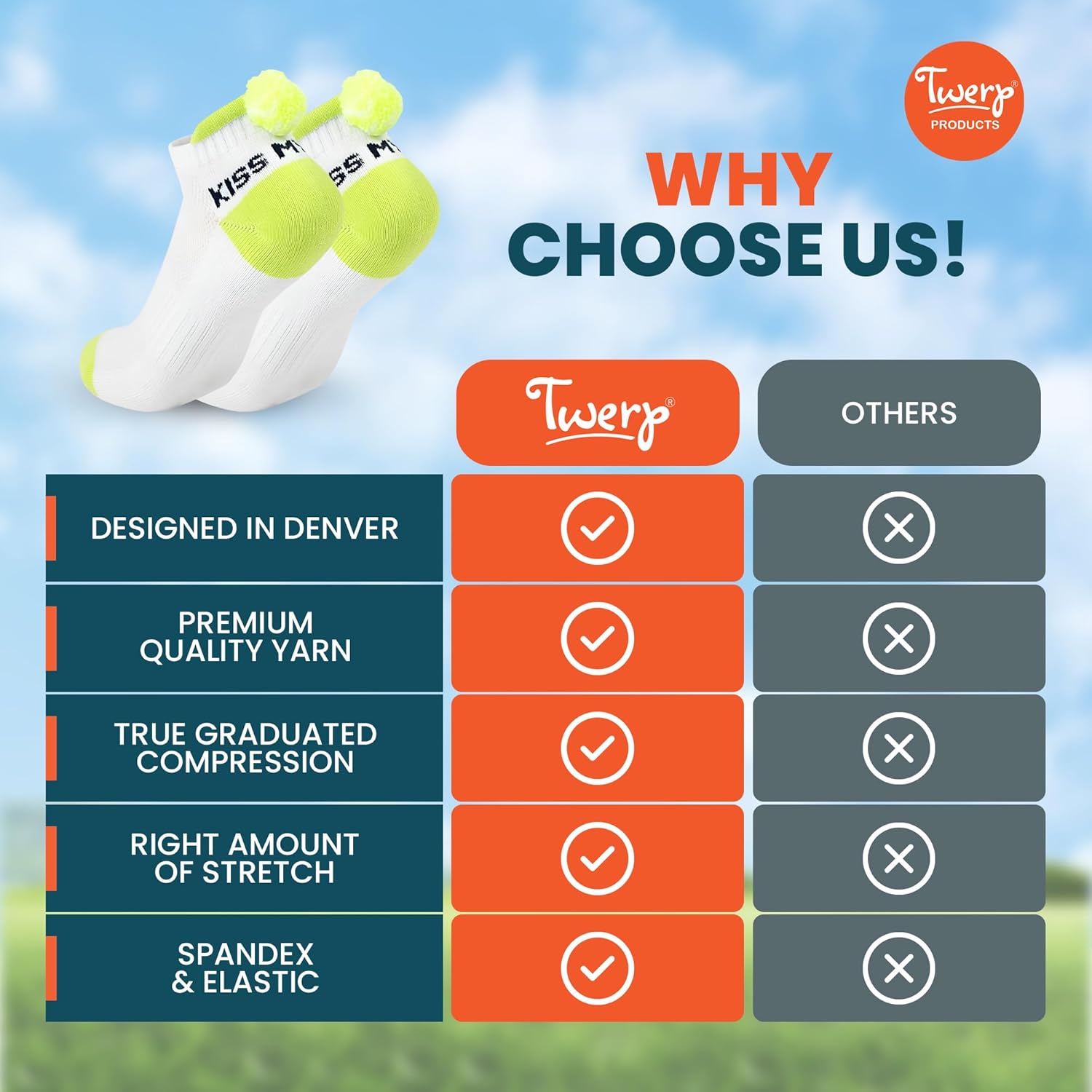 Tennis Socks for Women - Funny Tennis Socks with Tennis Ball Pompom - Great Gift for Tennis Players White, Green One Size - Image 7