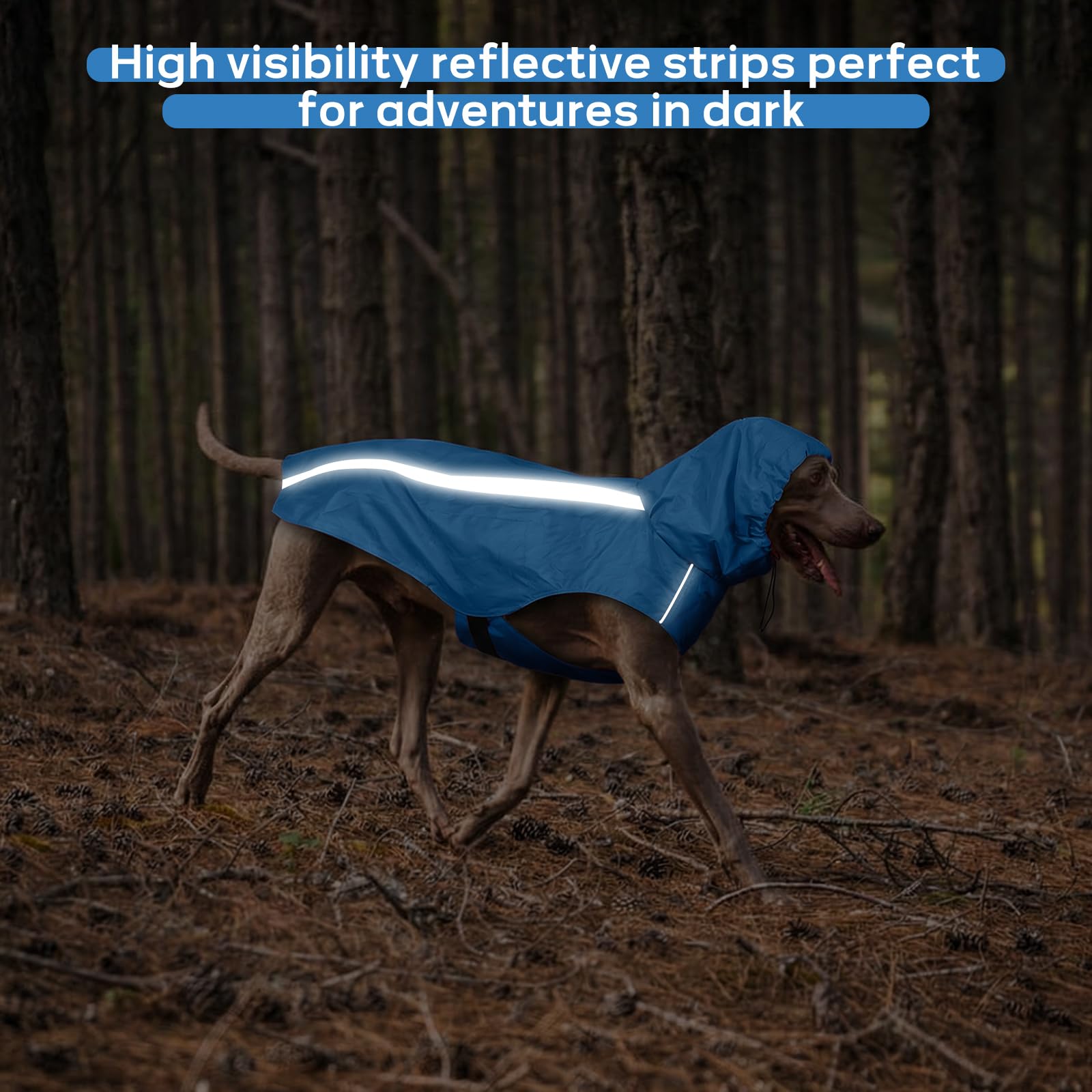 Manteau de pluie imperméable pour chien avec bord réfléchissant, réglable, léger, à capuche, vêtement coupe-vent pour chiens de petite à 3XL, taille 3XL