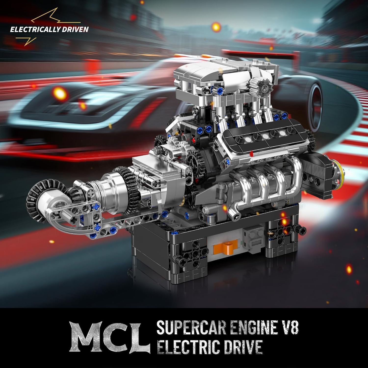 Modello Motore V8 In Metallo | Pezzo Decorativo Da Esposizione | Giocattolo Educativo Per Adulti E Ragazzi