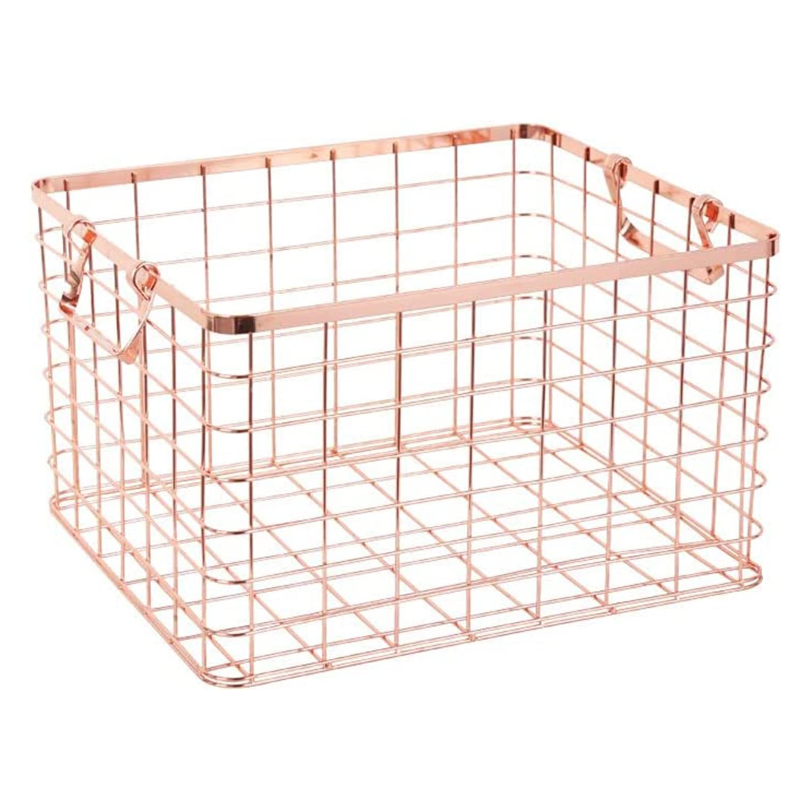 Amazon.co.jp: メタル ワイヤーカゴバスケット ピンクゴールド S： 29