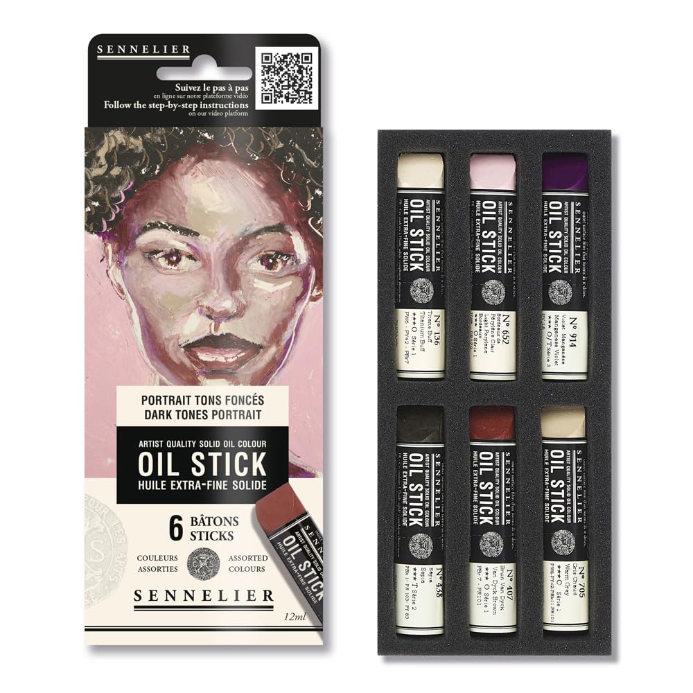 Amazon.com: SENNELIER Mini Oil Stick Set, Dark Tones Portrait