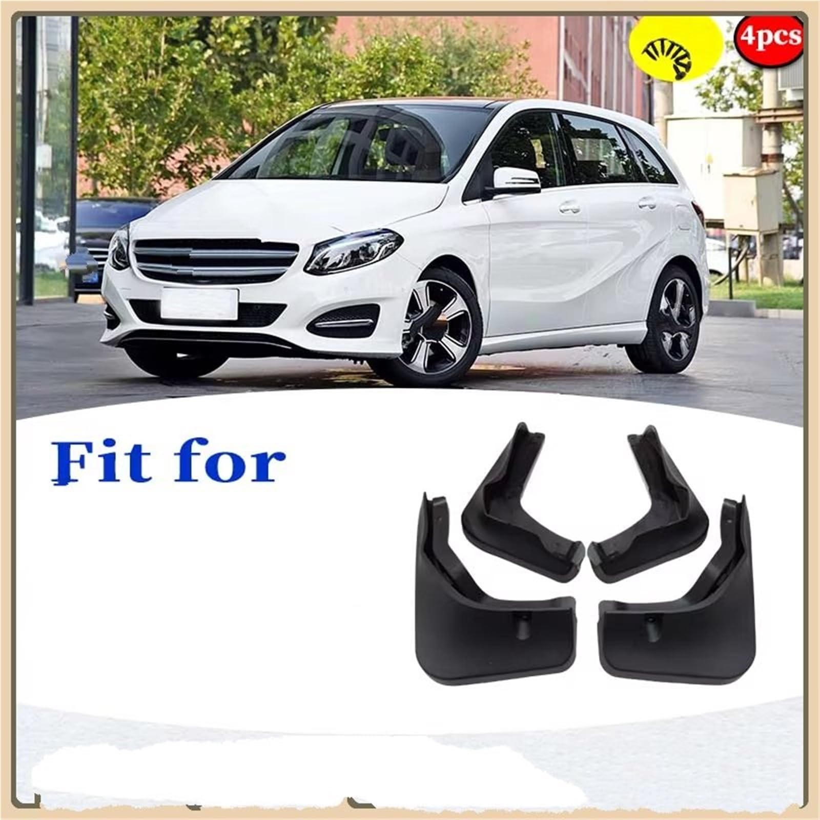 Pare-boue anti-éclaboussures pour voiture Pour BENZ Classe B W245 W246, Garde-boue Accessoires De Voiture Avant Et Arrière, 4 Pièces(Style C)