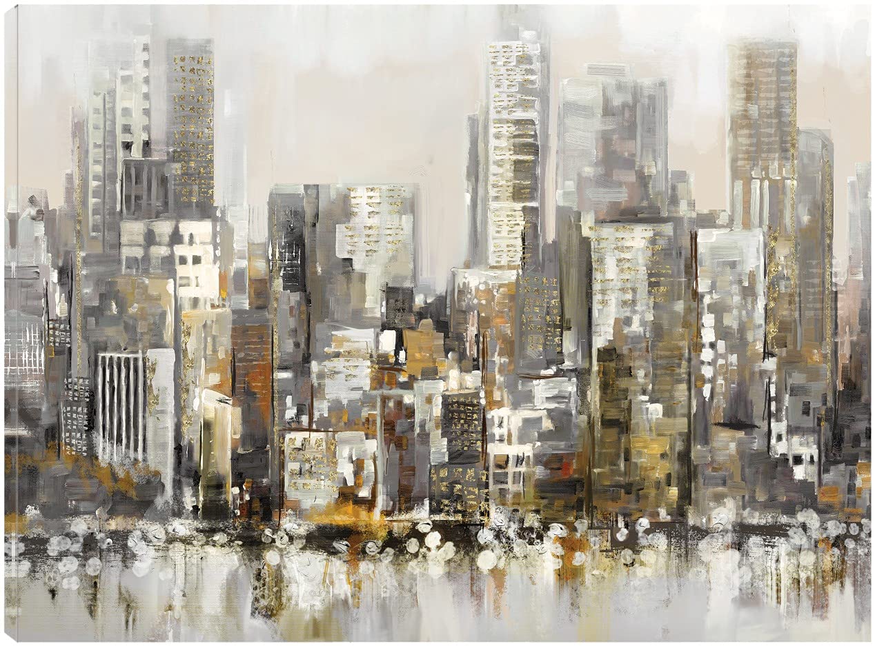 Fine Art Canvas Living Room Pictures Wall Decor City Wall Art Large Paintings for Living Room French Art
