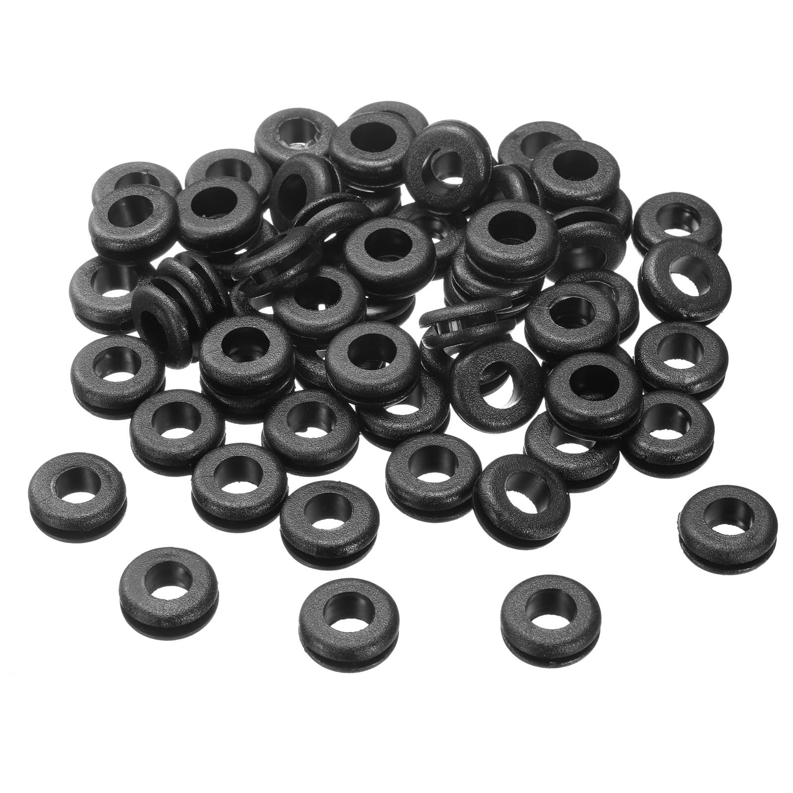 sourcing map 30Pcs Rubber Grommets 5/16 ID, 2/5 Drill Hole, Firewall Grommet Automotive Rubber Hole Eyelet Ring Gasket for Wire Cable Hose Protection, Metal Electric Box, (8x10mm, Black)