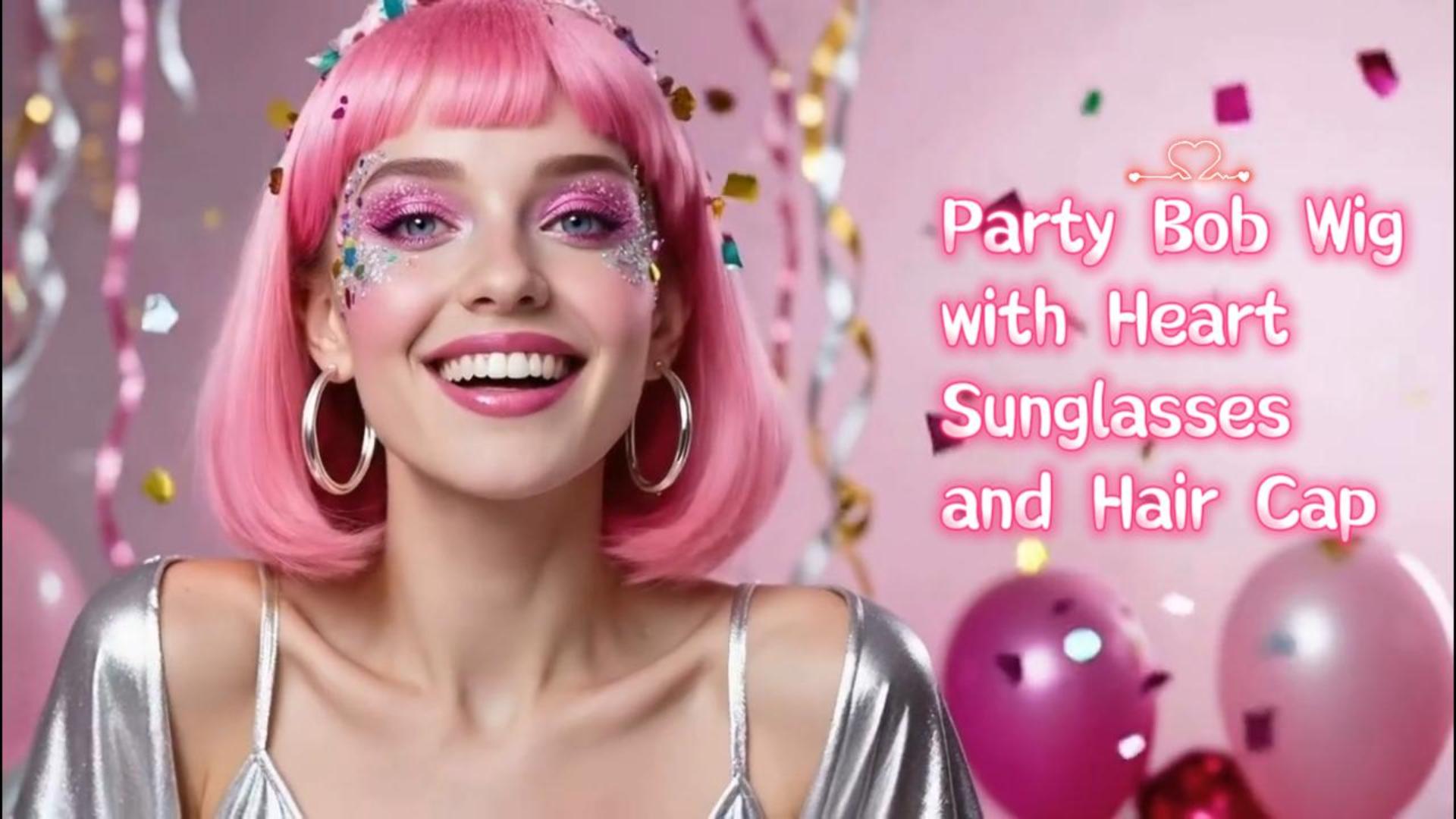 fantopia 帽子　winwin brightwin Amazon.com: PLULON 10 Pcs Colorful Bob Wigs with Heart Plastic