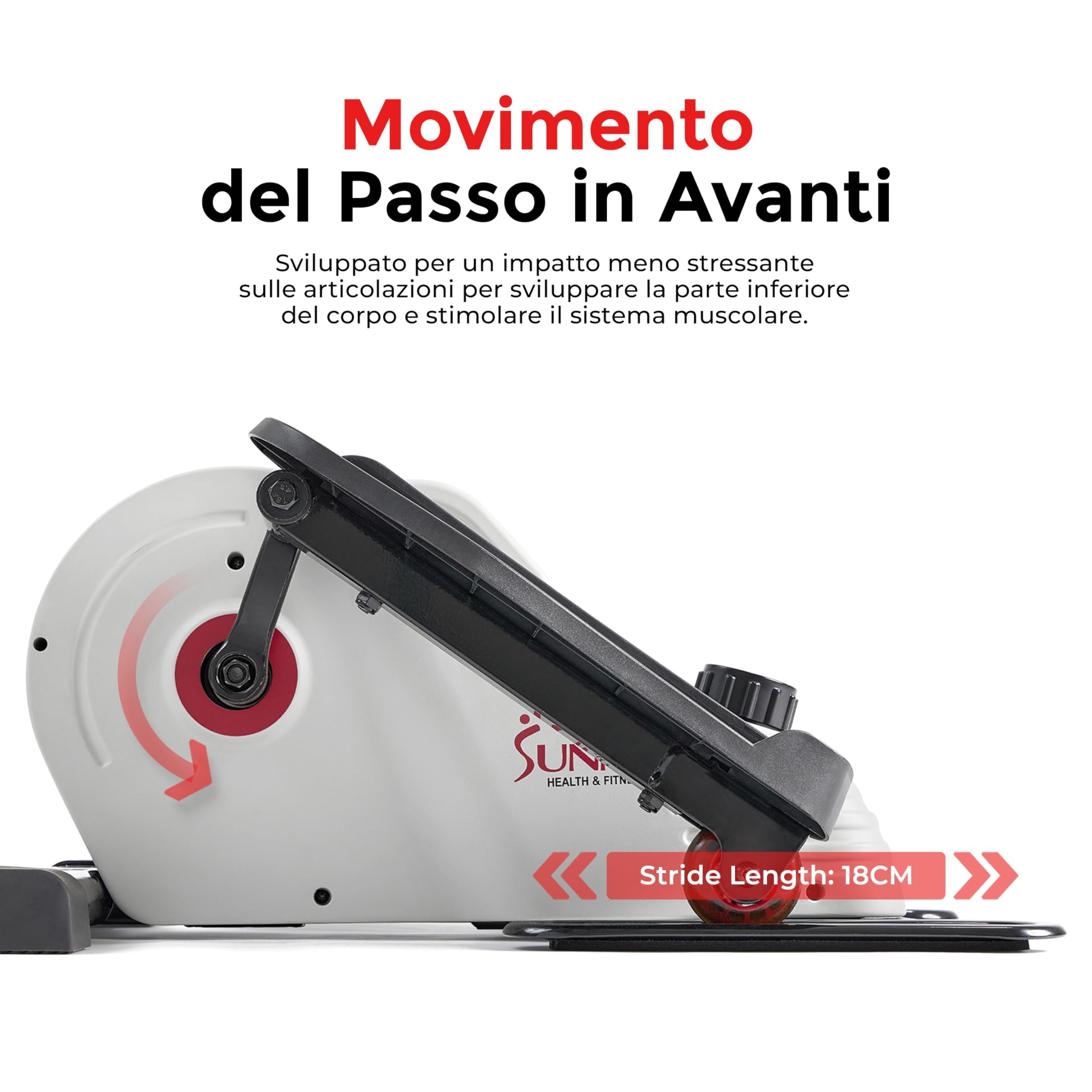 Sunny Health & Fitness Ellittica Compatta da Sotto-Scrivania, Macchina Portatile per Esercizi a Casa, Pedaliera 2-in-1 per Allenarsi da Seduti o in Piedi, Opzionale con l’app SunnyFit Gratuita