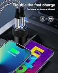 USB C Car Charger, 60W Cigarette Lighter Flush Adapter, Type C Fast Charging Car Plug Block for iPhone 17 16 15 14 13 Pro Max, Galaxy S25 S24 S23 Ultra, Pixel 10 9 8 7 6 Pro, Automobile USB PD Port