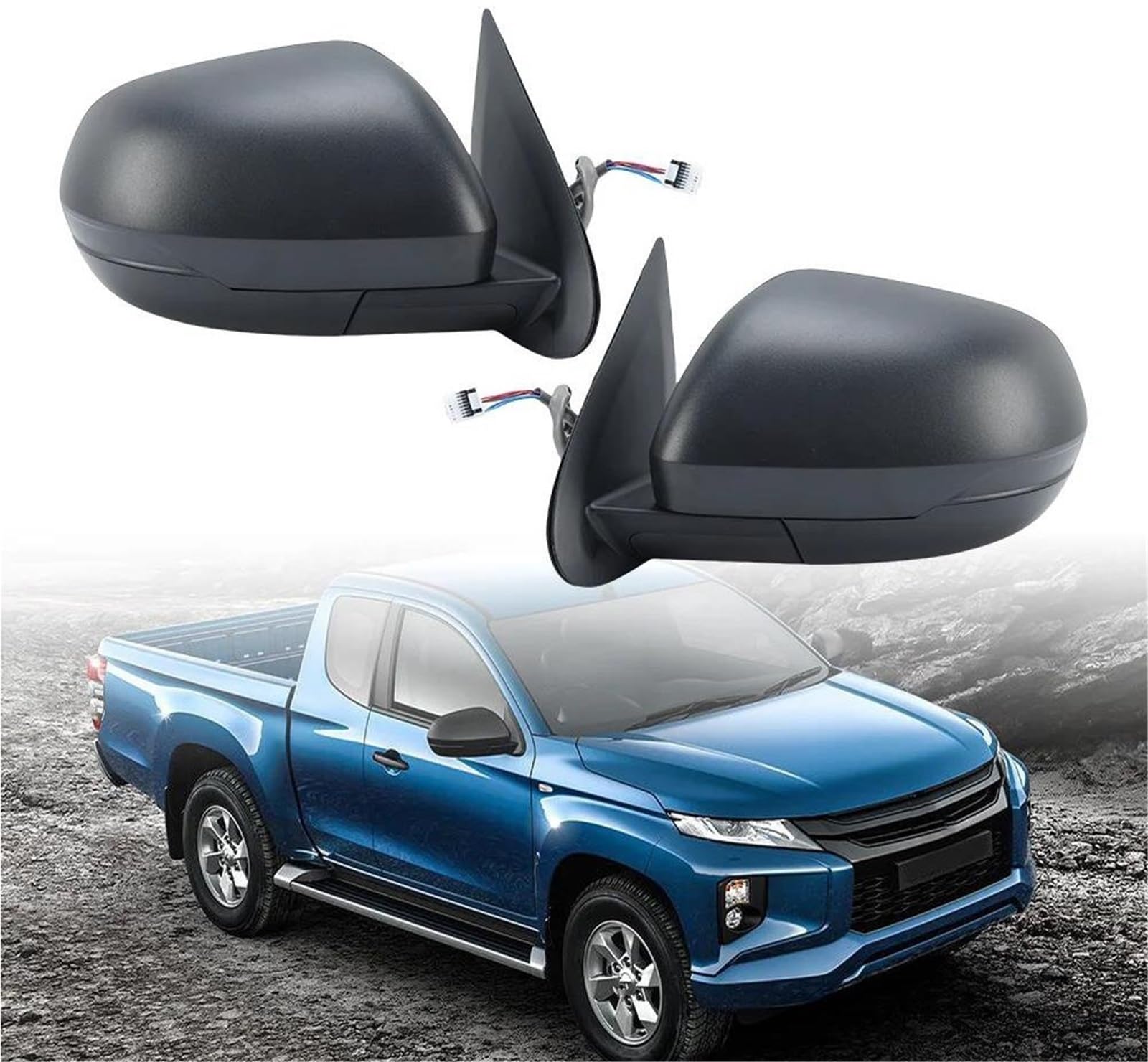 Per MITSUBISHI Per TRITON Per L200 2019-2022 5 Spilli Specchietto Retrovisore Montaggio Manuale Pieghevole Specchio Laterale Riscaldato Retrovisore Completo(1 pair)