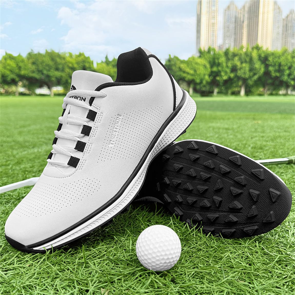 Zapatos De Golf para Mujer Cuero Sin Clavos Zapatillas Deportivas De Golf Ligeras Impermeables Elegantes Entrenadores De Golf