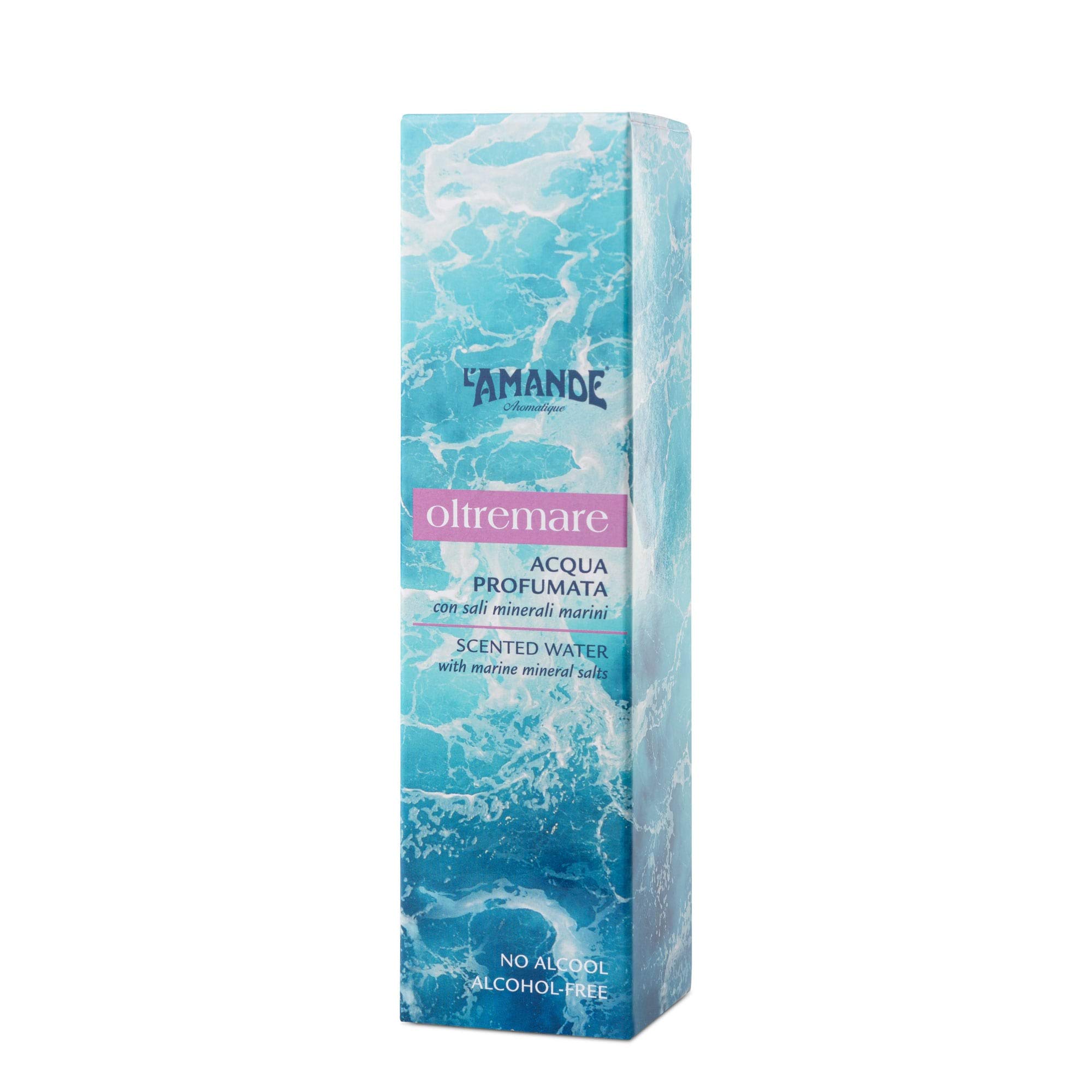 L'AMANDE - Acqua Profumata Donna e Uomo Spray Analcolica con Fragranza Marina all'Acqua di Mare, Idratante Corpo Naturale, Lozione Rinfrescante al Profumo di Bamboo e Muschio Bianco - Oltremare 100 ml