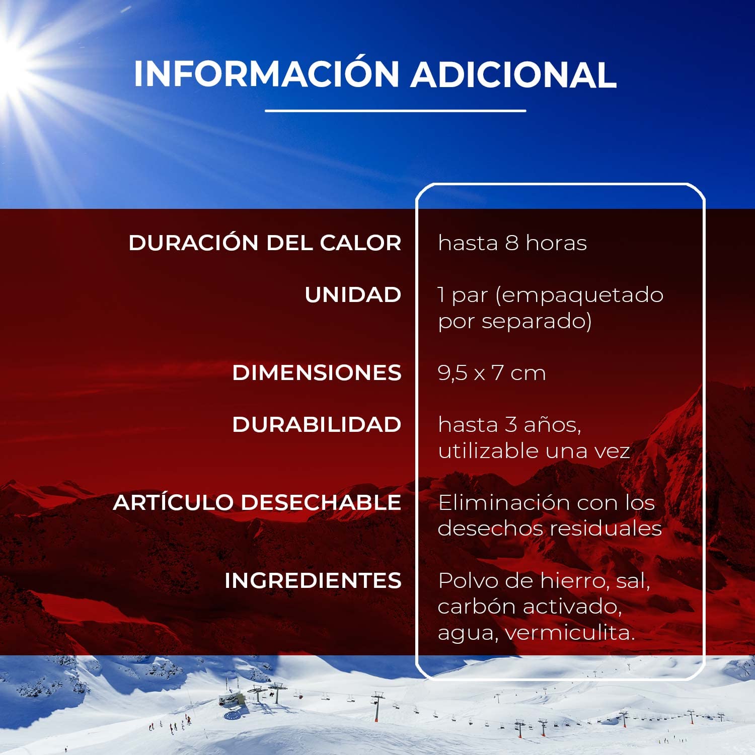 THERMOPAD Calentadores de Dedos - Calor Natural hasta 9 Horas - para Todos los Zapatos - Activado por Aire inmediatamente