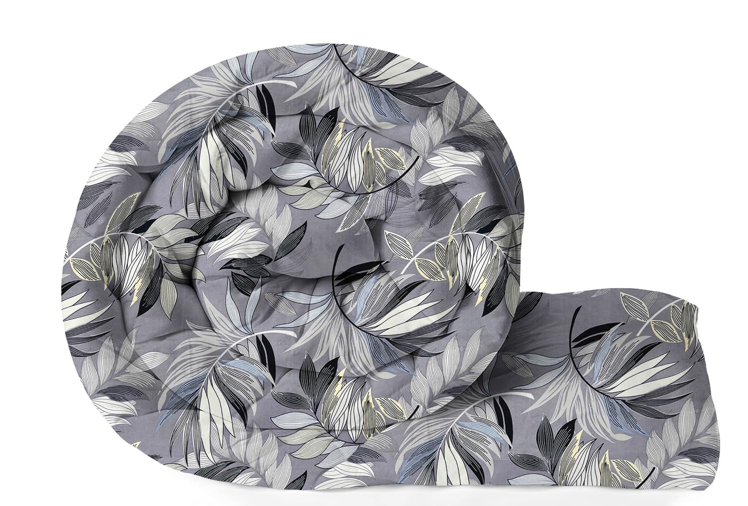 BSB HOME 220 GSM Reversible Microfiber AC Comforter/Duvets for Mild Winter | All Season King Size 3 Layered Quilted Blanket for Double Bed (220 cm x 240 cm, Floral, Grey and Black)